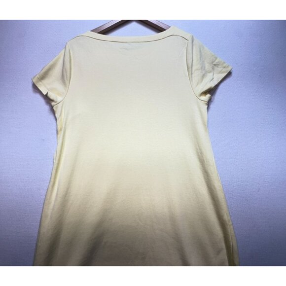 Talbots T-Shirt Dress Womens XLp Butter Yellow Cotton Dress Casual Pullover - Picture 8 of 8